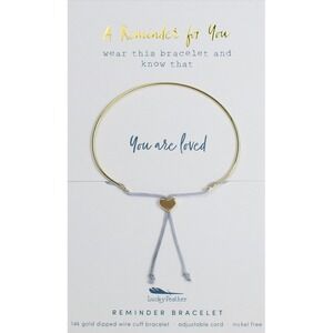 Brand New‎ In Bag Lucky Feather Reminder Bracelet - Gold - You are Loved
